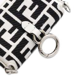 Fendi Bag Charm Nano Baguette Canvas 7AS045 FENDI 2way Shoulder Black White