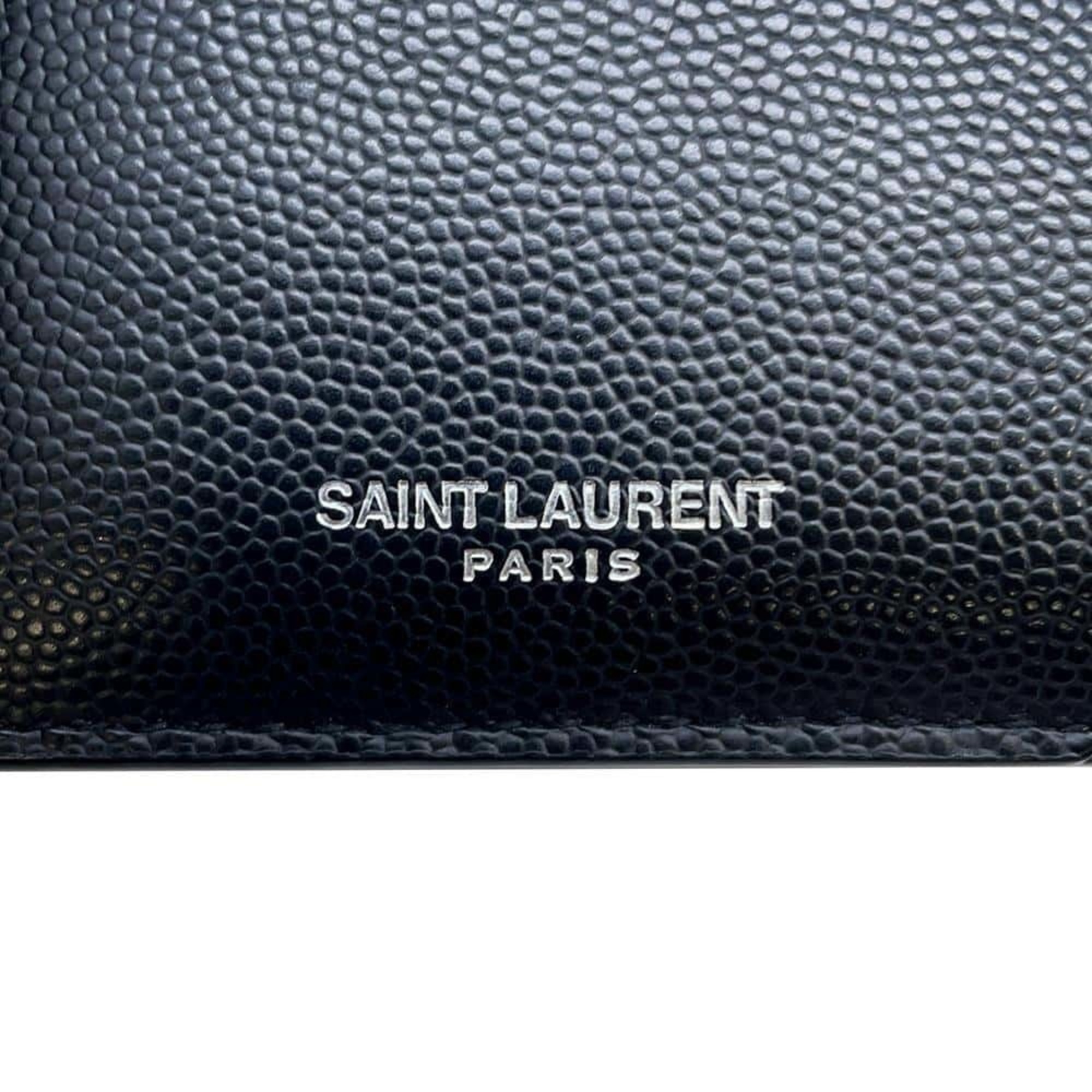 Saint Laurent Wallet/Coin Case 5 Fragment Zip Pouch 458589 Coin Purse Business Card Case/Card Black