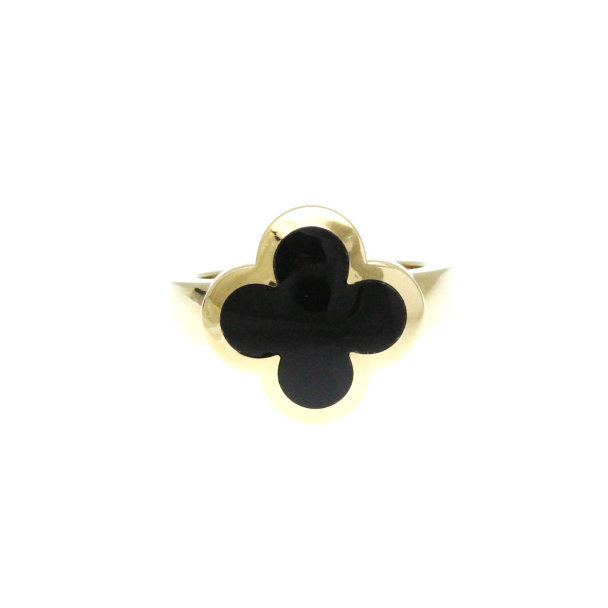 Van Cleef & Arpels Pure Alhambra Ring Yellow Gold (18K) Fashion Diamond,Onyx Band Ring Gold