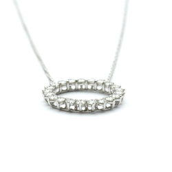 Tiffany Open Circle Necklace Platinum Diamond Men,Women Fashion Pendant Necklace (Silver)