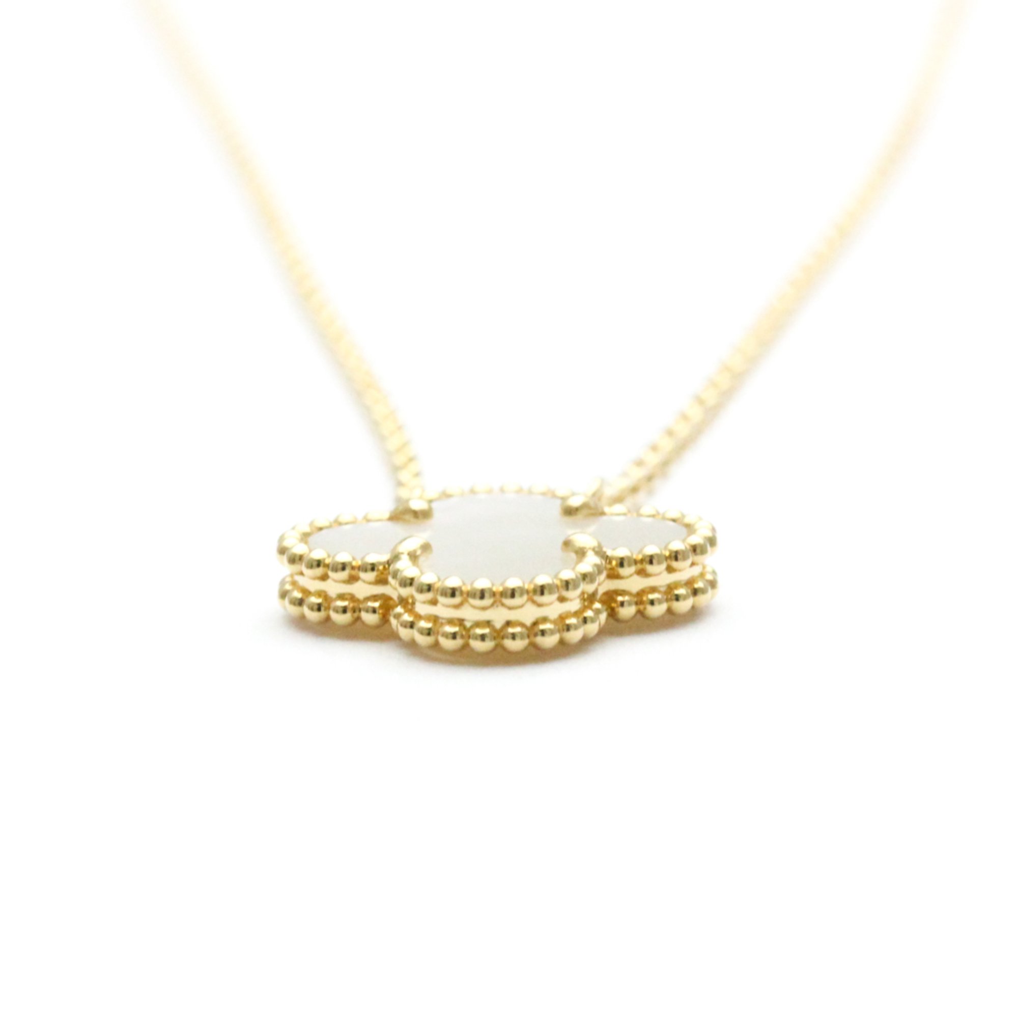 Van Cleef & Arpels Vintage Alhambra VCARA45900 Yellow Gold (18K) Shell Men,Women Fashion Pendant Necklace (Gold)