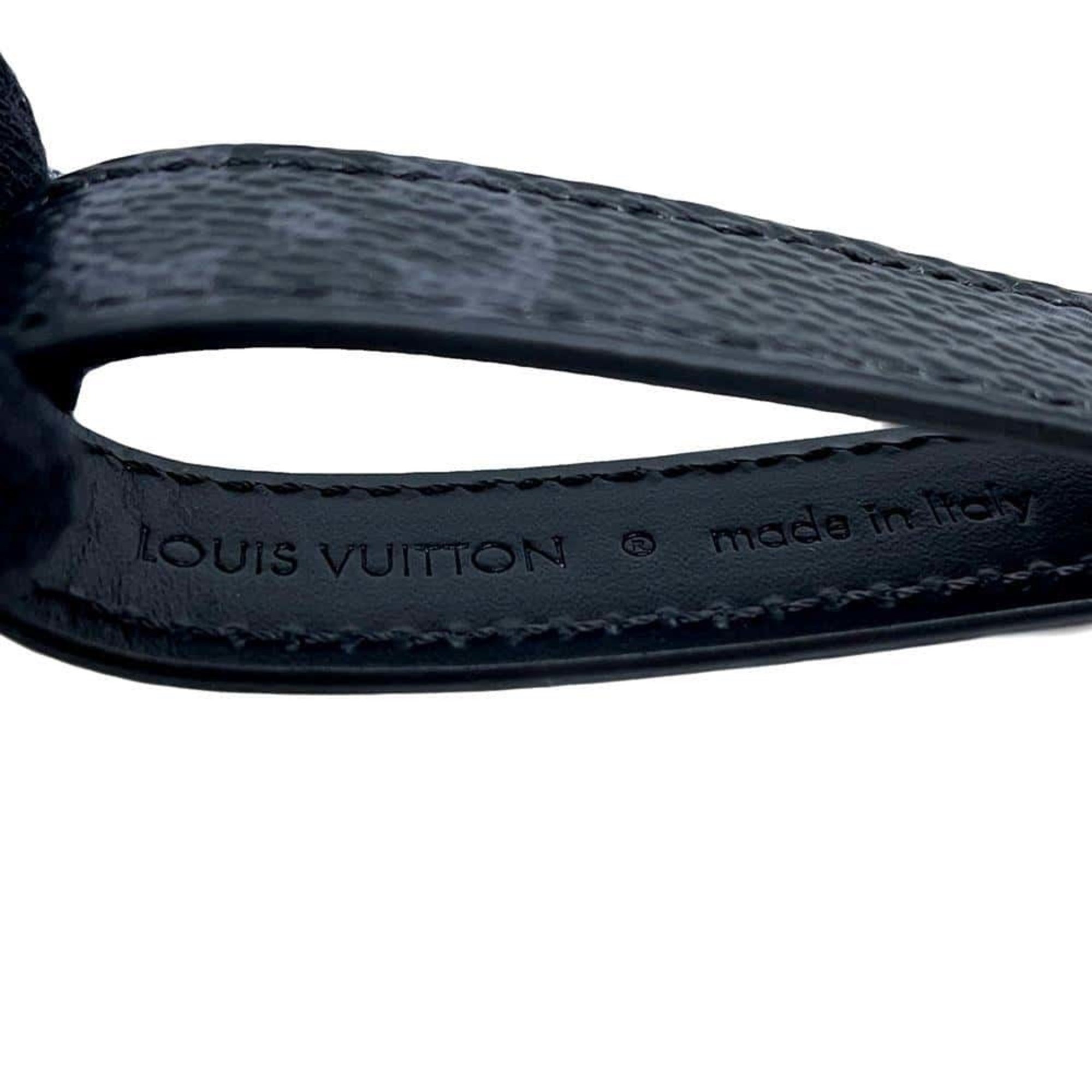 Louis Vuitton Keyring Monogram Eclipse Portecle Dragonne M61950 Keychain Black