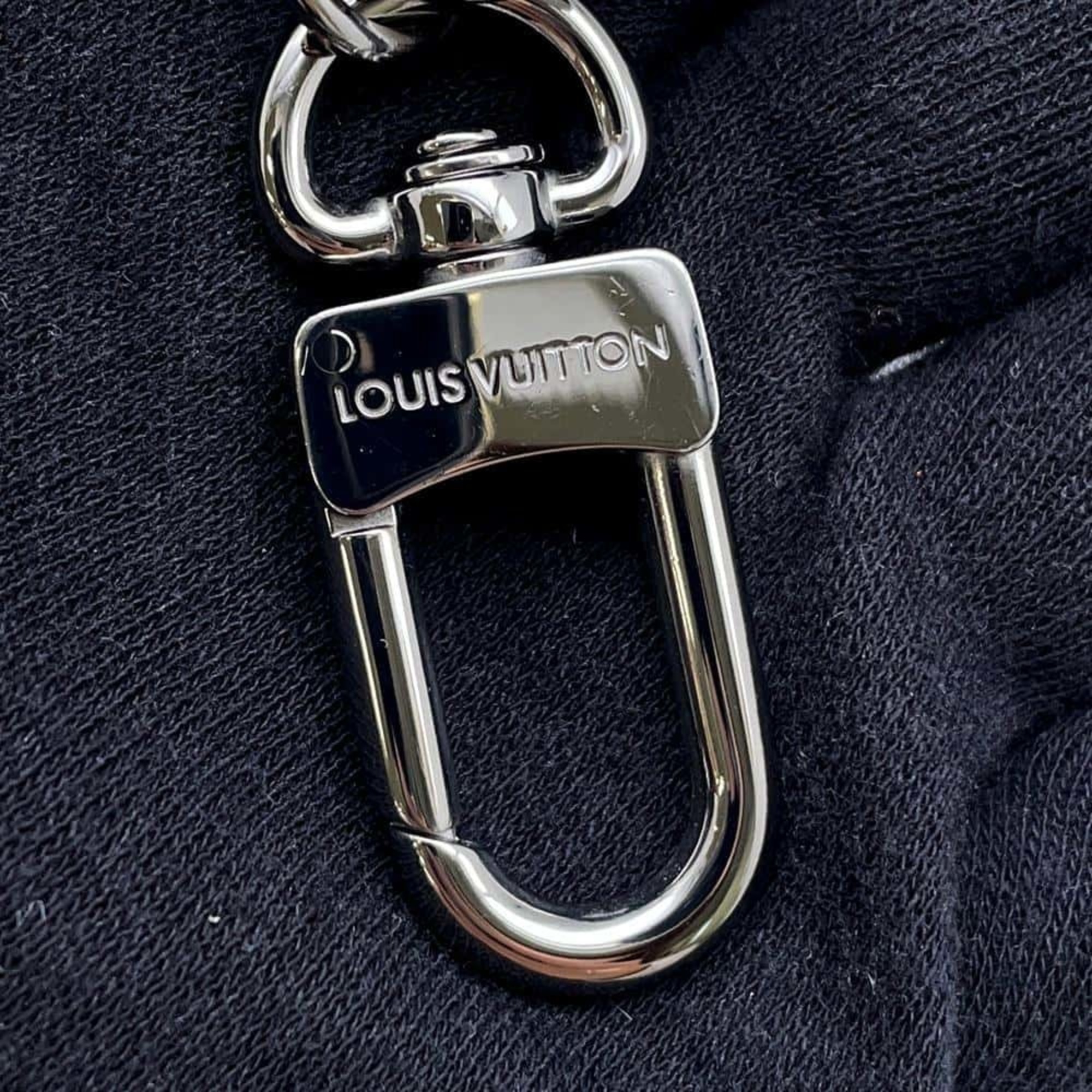 Louis Vuitton Keyring Monogram Eclipse Portecle Dragonne M61950 Keychain Black