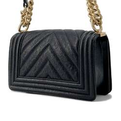 Chanel Chain Shoulder Bag Boy Small Matelasse Coco Mark A67085 CHANEL Black