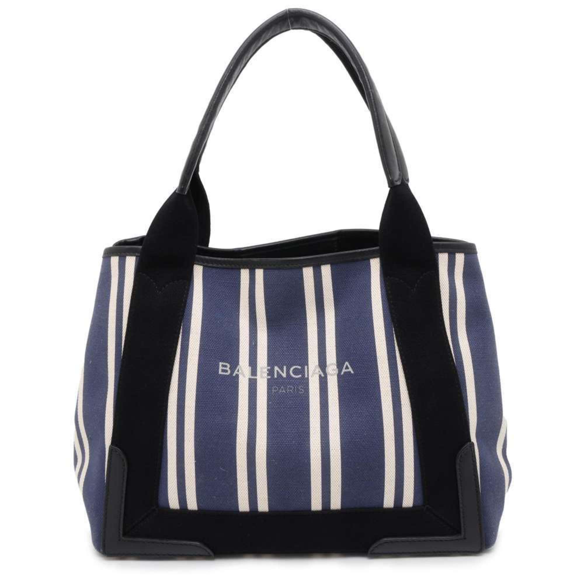 Balenciaga Tote Bag Navy Cabas S 339933 BALENCIAGA Small Size Stripe