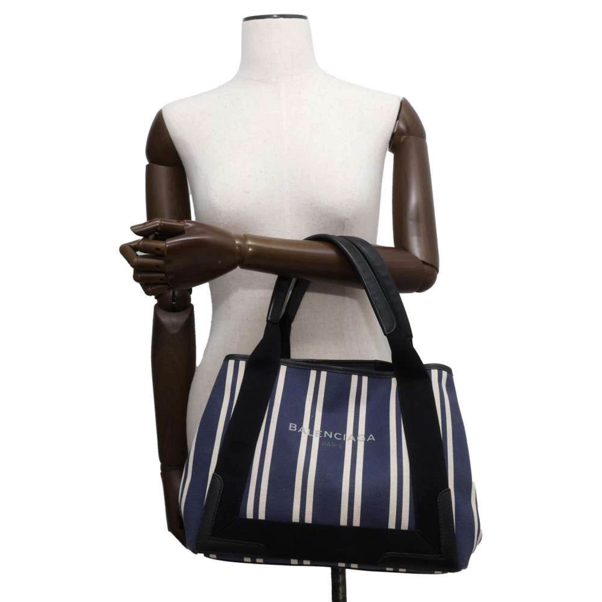 Balenciaga Tote Bag Navy Cabas S 339933 BALENCIAGA Small Size Stripe