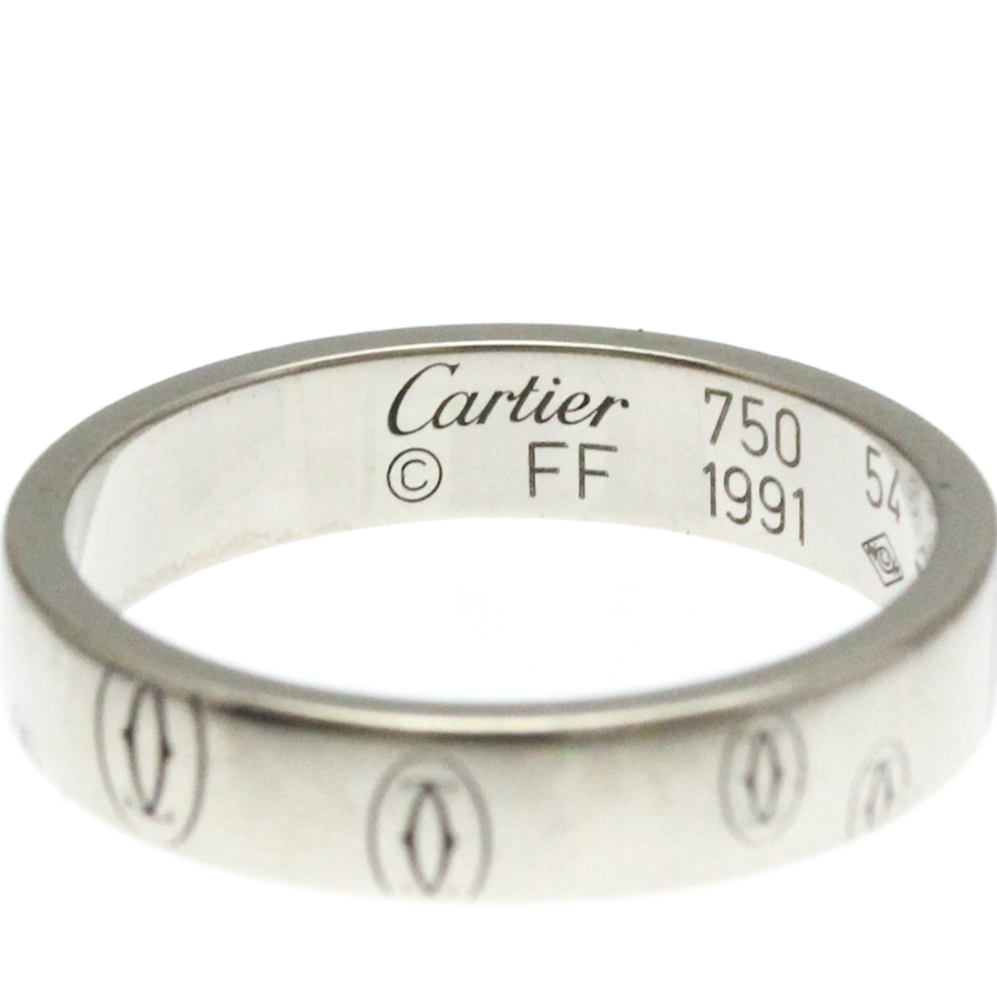 Cartier Happy Birthday White Gold (18K) Fashion No Stone Band Ring Silver