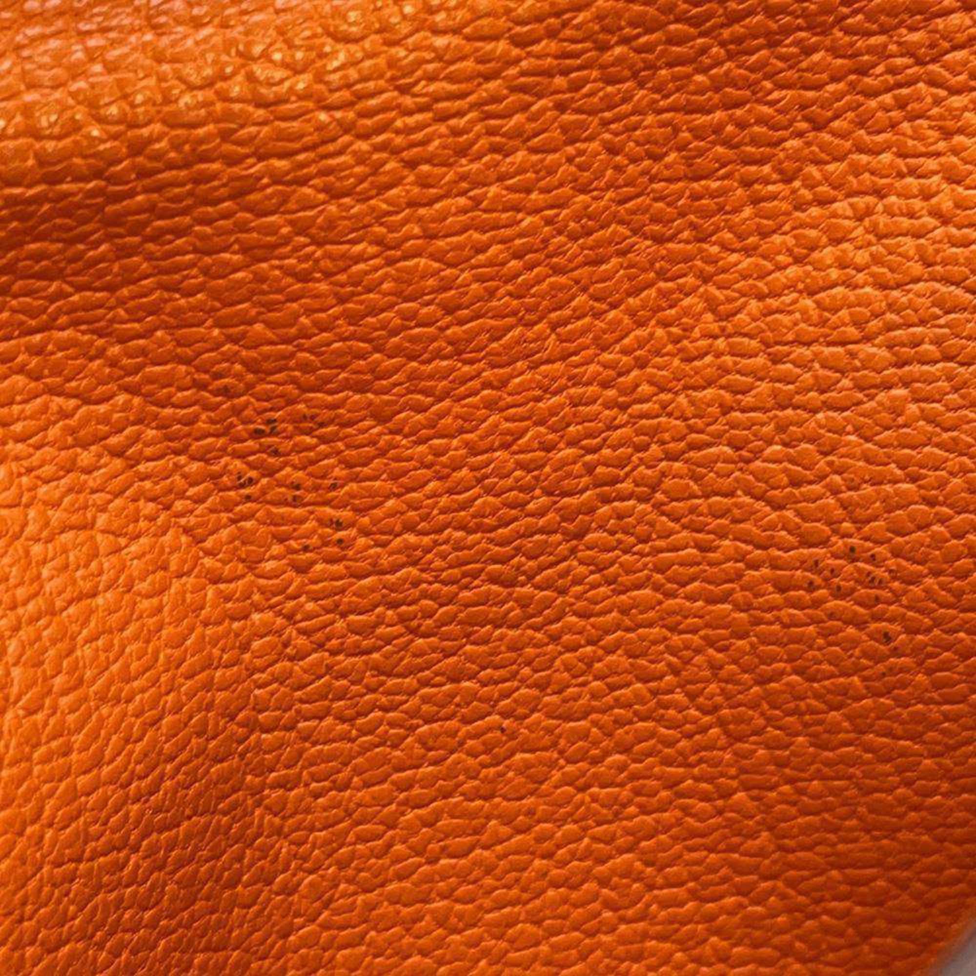 Hermes Long Wallet Bearn Soufflet Orange Chevre Mysore □ O Stamp HERMES