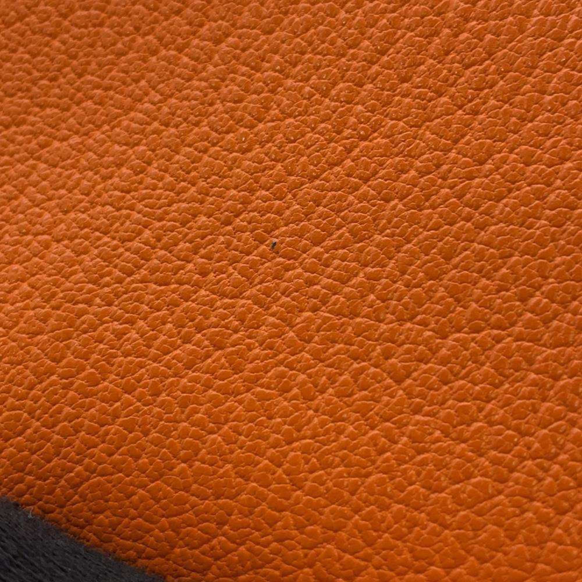 Hermes Long Wallet Bearn Soufflet Orange Chevre Mysore □ O Stamp HERMES