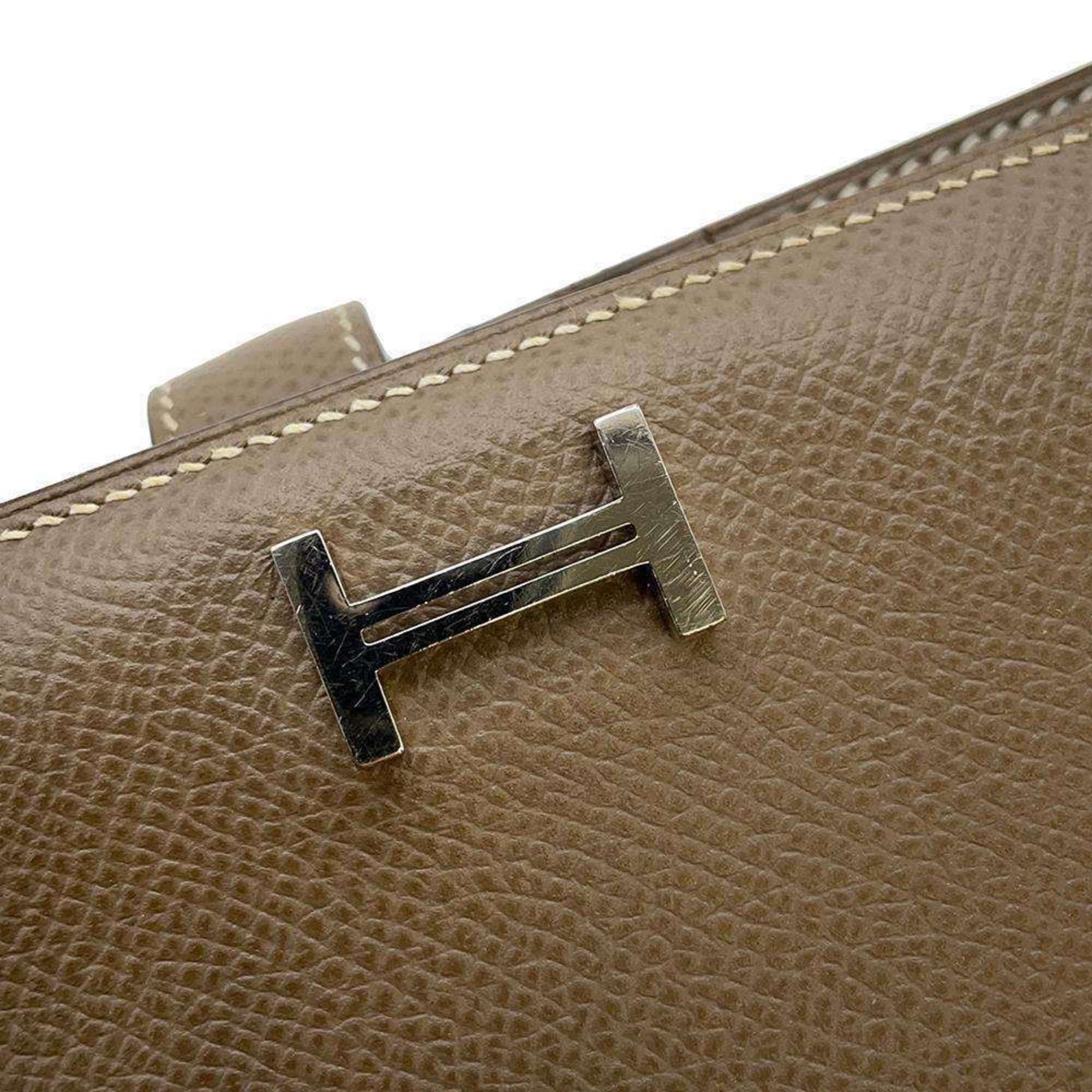 Hermes Long Wallet Bearn Soufflet Etoupe Epson A Stamp HERMES