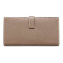 Hermes Long Wallet Bearn Soufflet Etoupe Epson A Stamp HERMES