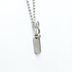 Gucci Logo Plate Diamond Necklace White Gold (18K) Diamond Men,Women Fashion Pendant Necklace (Silver)