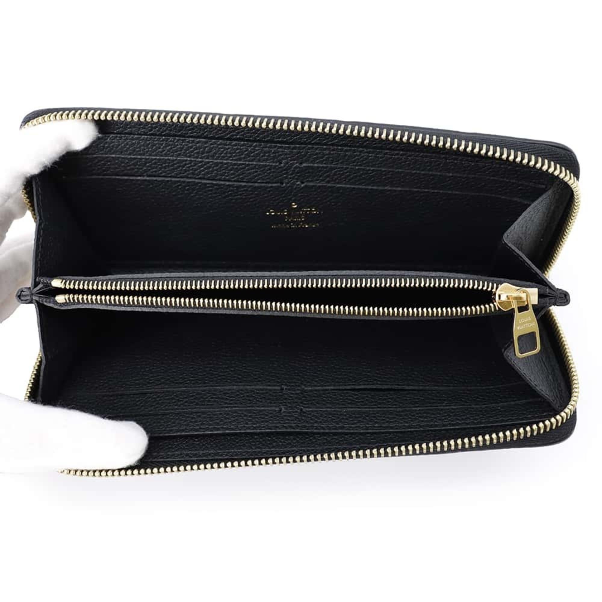 Louis Vuitton Long Wallet Monogram Empreinte Portefeuille Clemence M60171 LOUIS VUITTON Black