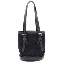 Louis Vuitton Handbag Monogram Satin Little Bucket M92144 LOUIS VUITTON Bag Pouch Black