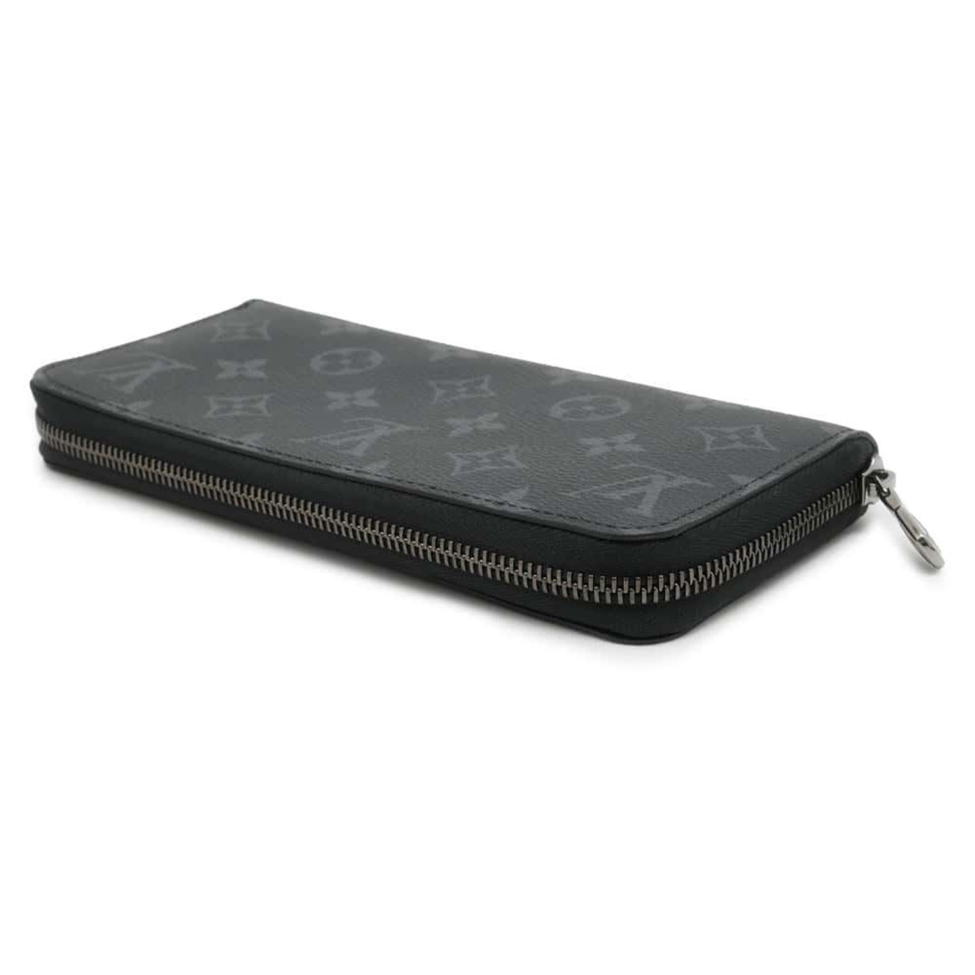 Louis Vuitton Long Wallet Monogram Eclipse Zipper Horizontal M11611 Black