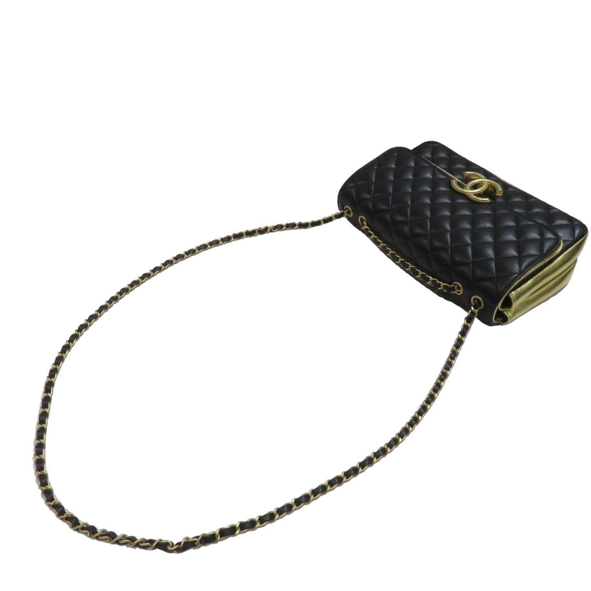 CHANEL Matelasse Chain Shoulder Bag A57276 Black/Gold Lambskin B166 Women's Men's Leather