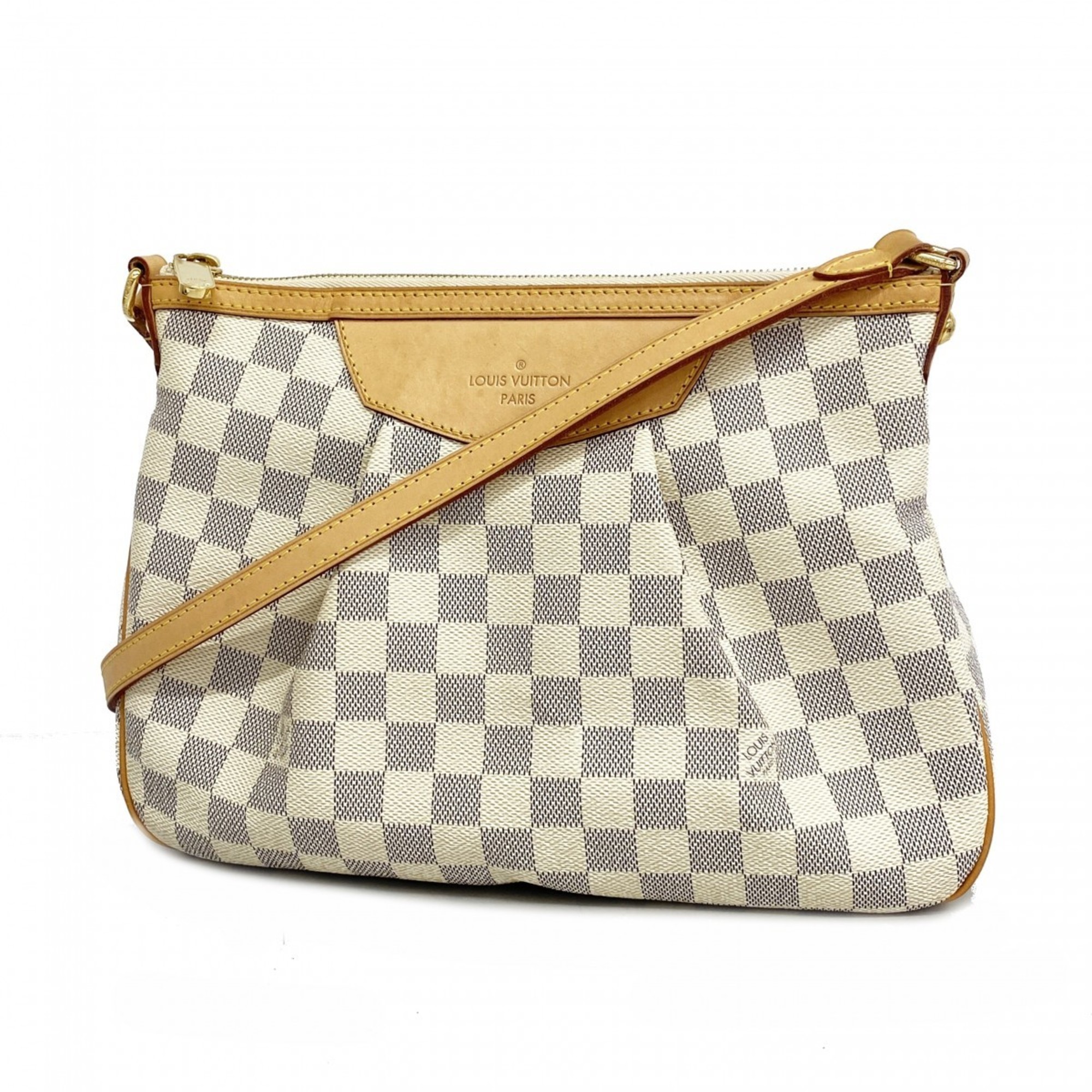 Louis Vuitton Shoulder Bag Damier Azur Siracusa PM N41113 White Women's