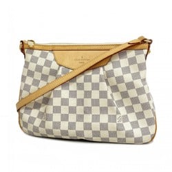 Louis Vuitton Shoulder Bag Damier Azur Siracusa PM N41113 White Women's