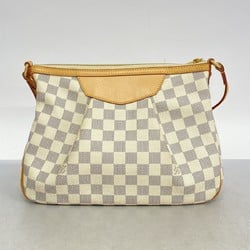 Louis Vuitton Shoulder Bag Damier Azur Siracusa PM N41113 White Women's