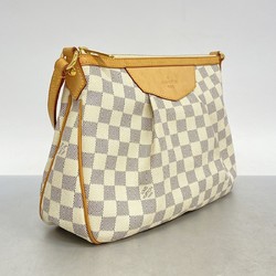 Louis Vuitton Shoulder Bag Damier Azur Siracusa PM N41113 White Women's