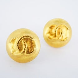 Chanel Earrings Coco Mark Circle GP Plated Gold Ladies