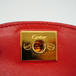 Cartier handbag panthere leather black ladies