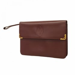 Cartier Clutch Bag Must Leather Bordeaux Men's