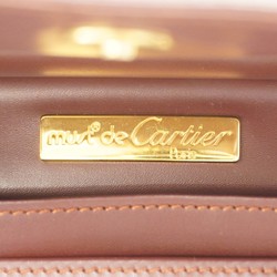 Cartier Clutch Bag Must Leather Bordeaux Men's