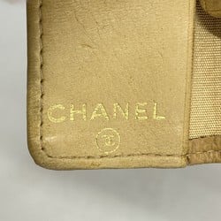 Chanel Key Case Caviar Skin Beige Women's