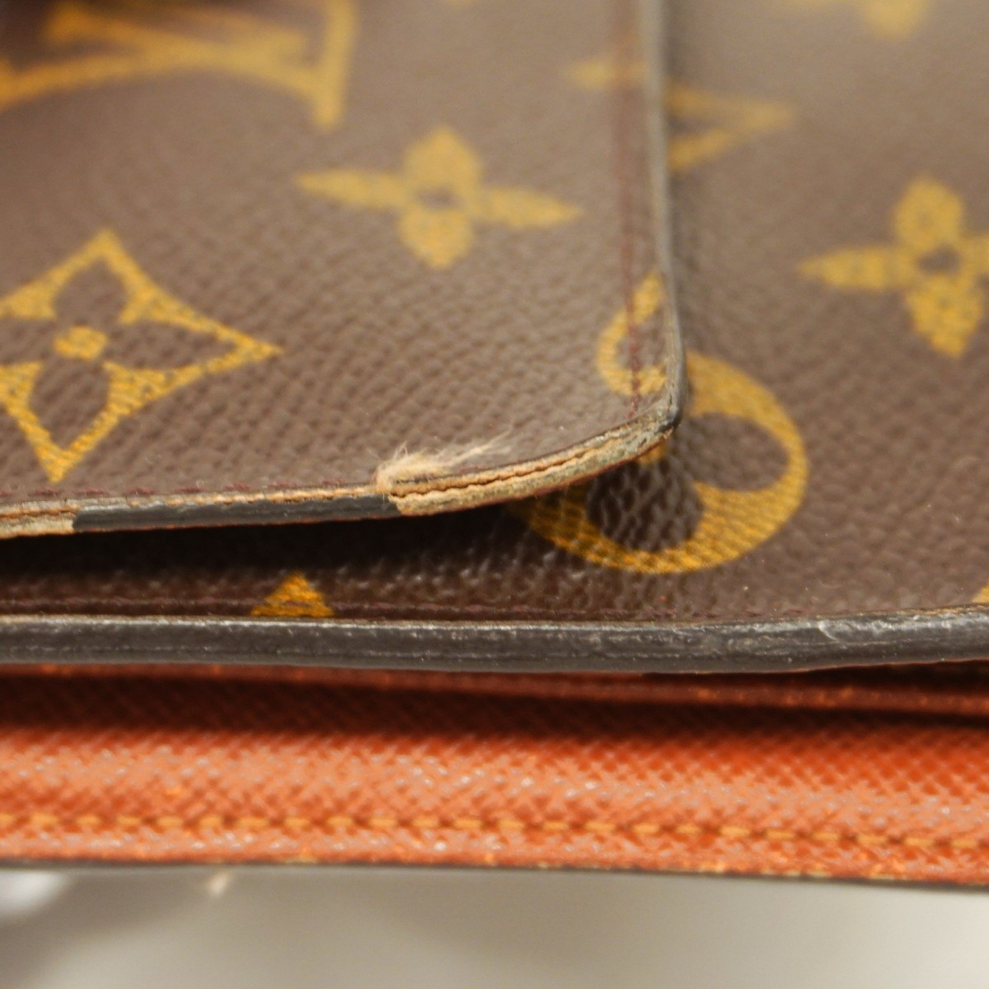 Louis Vuitton Tri-fold Long Wallet Monogram Porte Tresor International M61215 Brown Men's Women's