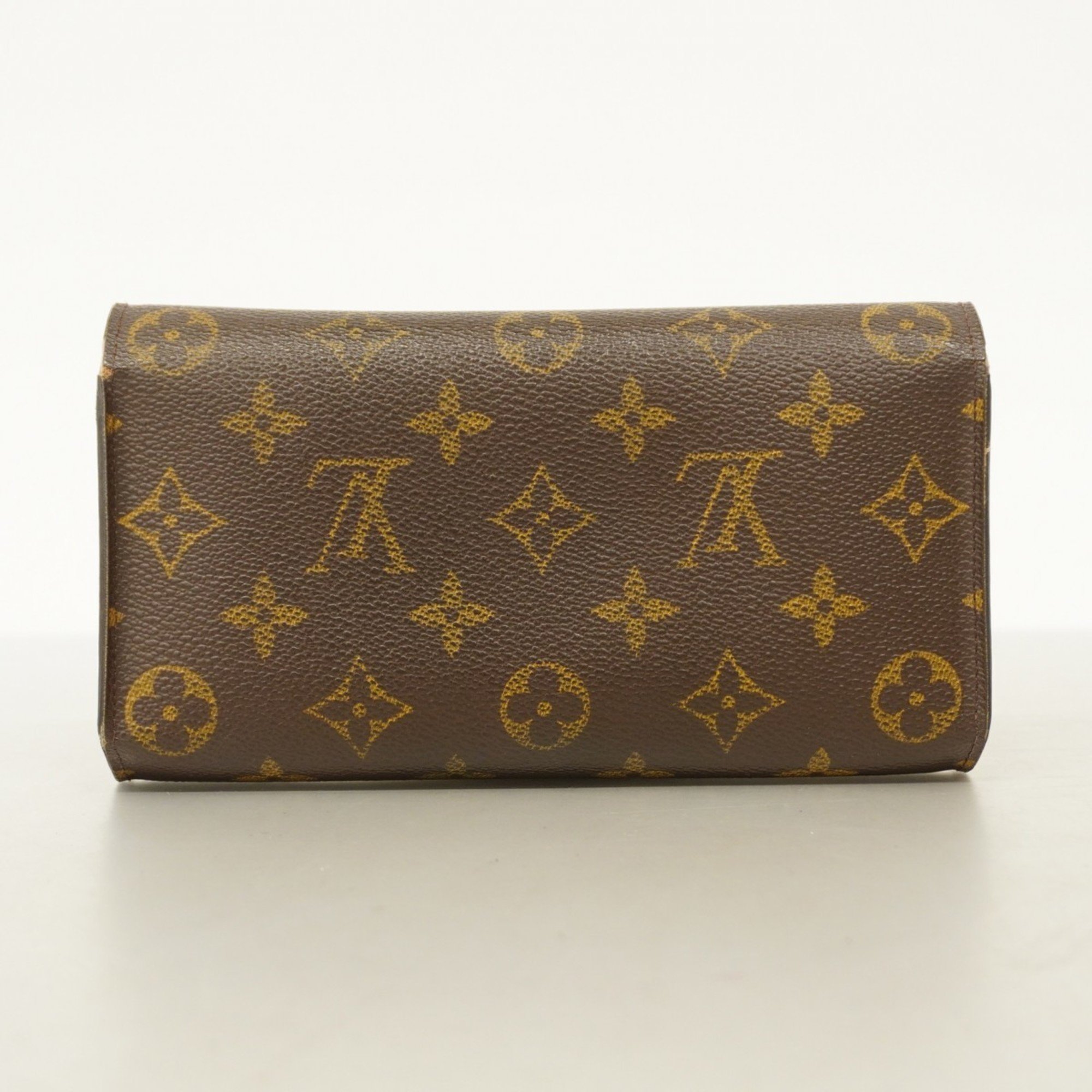 Louis Vuitton Tri-fold Long Wallet Monogram Porte Tresor International M61215 Brown Men's Women's