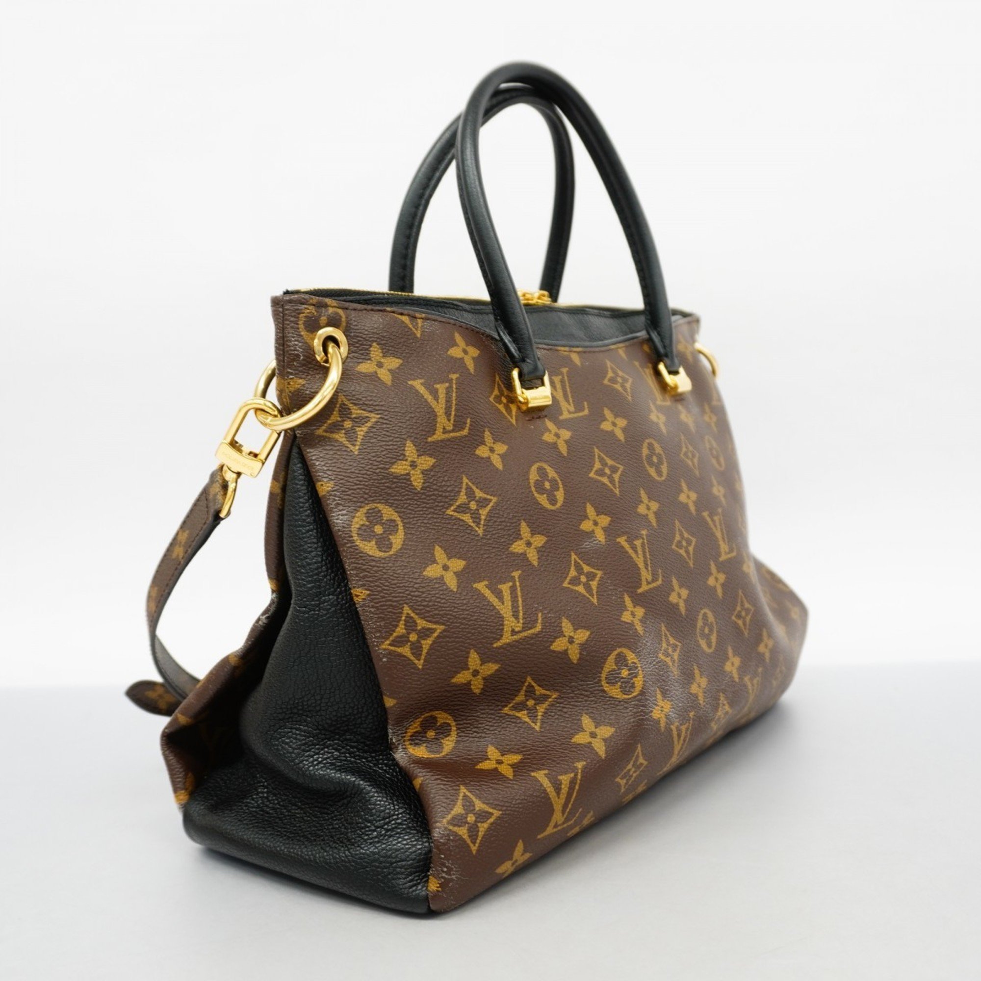 Louis Vuitton Handbag Monogram Pallas MM M42756 Brown Noir Ladies