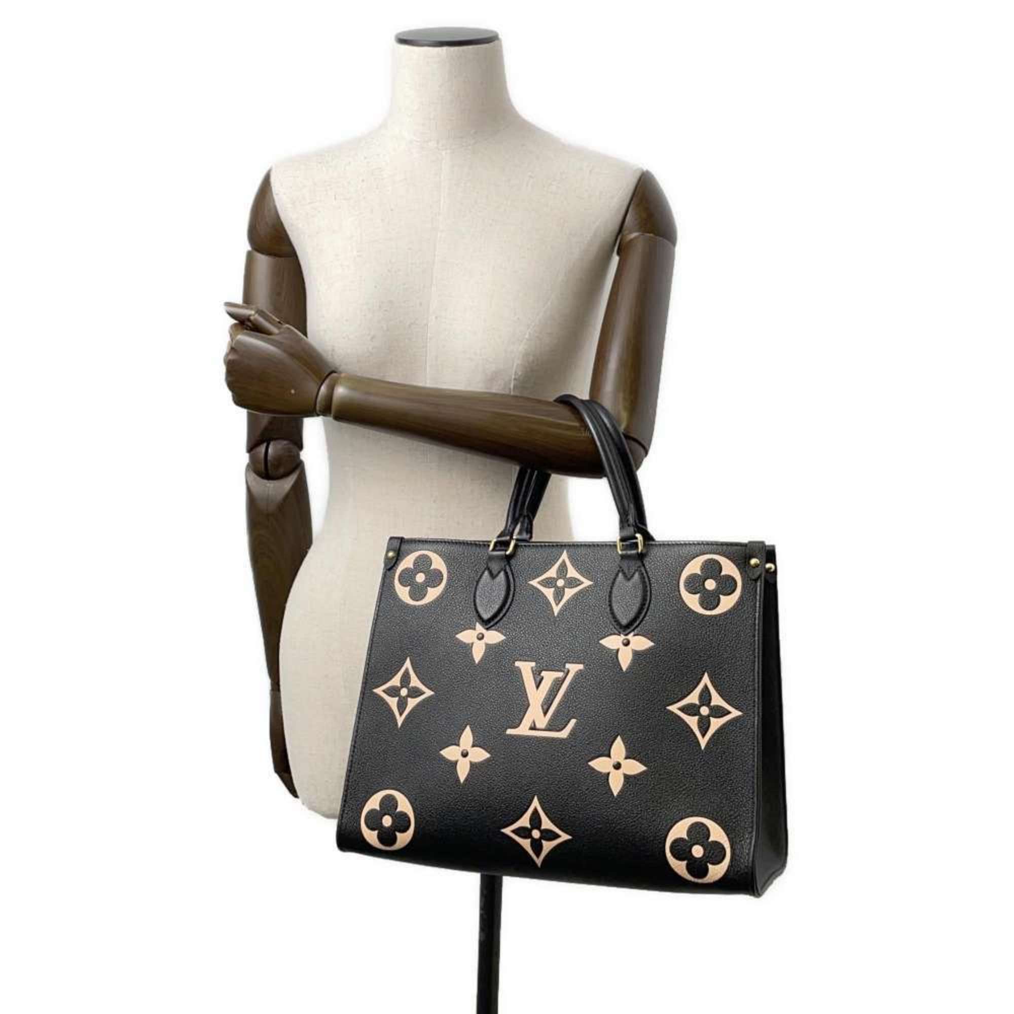 Louis Vuitton Tote Bag Bicolor Monogram Empreinte On the Go MM M45495 LOUIS VUITTON 2way Black