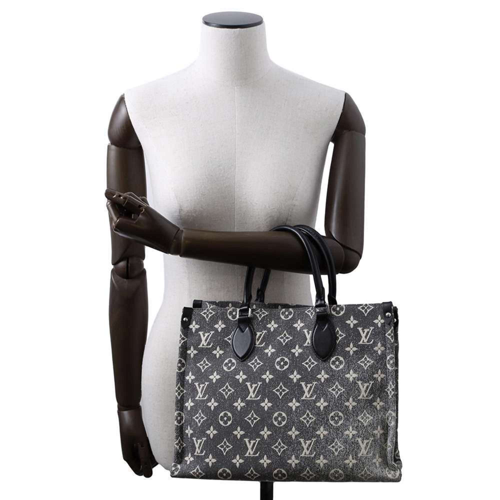 Louis Vuitton Tote Bag Monogram Jacquard Denim On the Go MM M46448 LOUIS VUITTON Black White