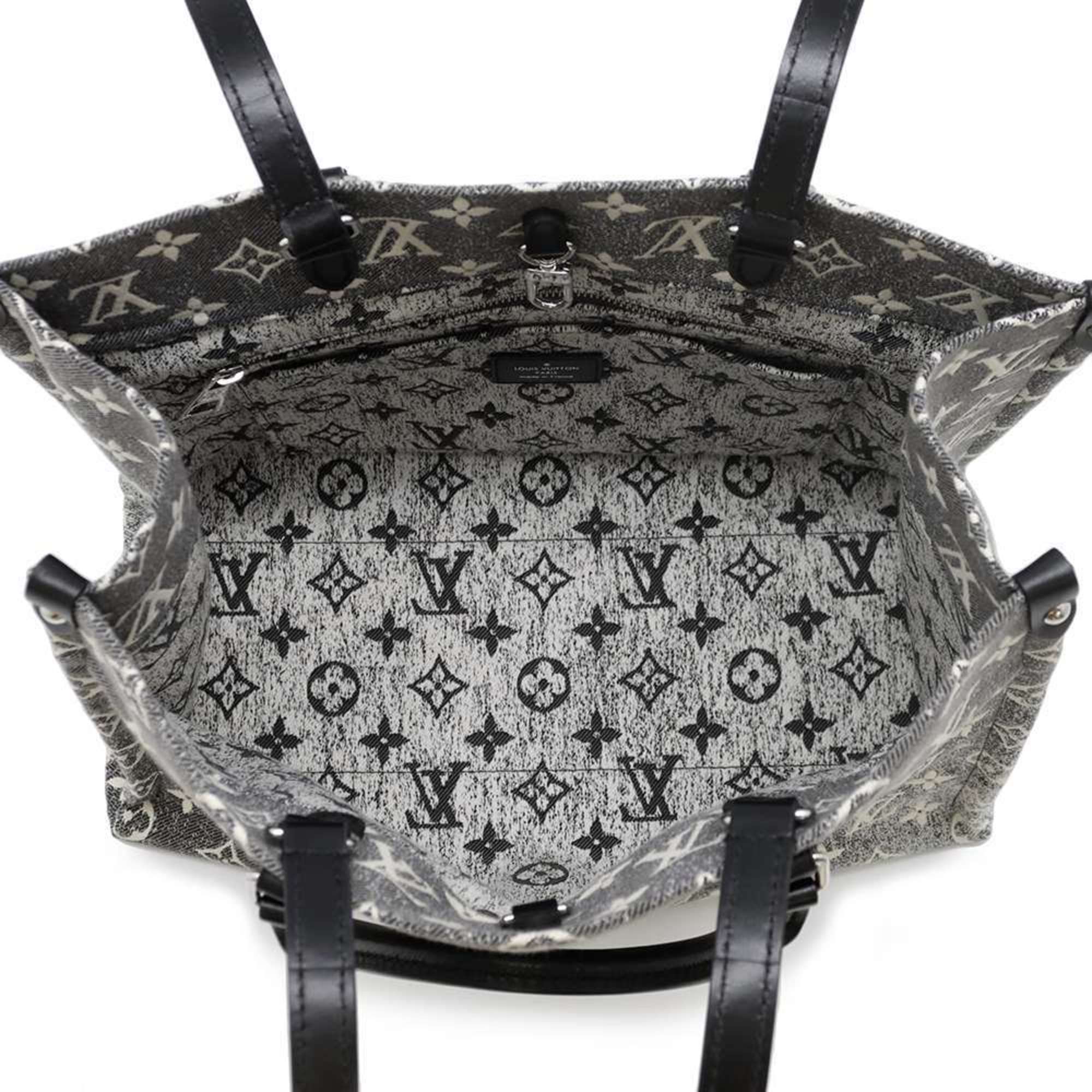 Louis Vuitton Tote Bag Monogram Jacquard Denim On the Go MM M46448 LOUIS VUITTON Black White