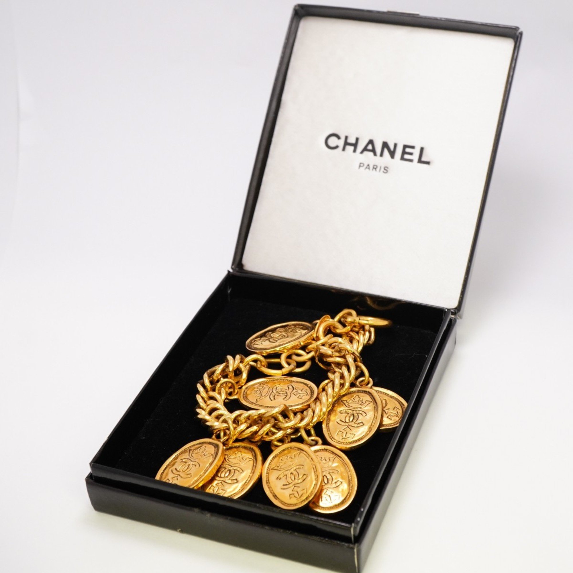 Chanel bracelet Coco mark oval GP plated gold ladies