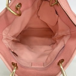 Gucci Tote Bag GG Canvas 120840 Leather Brown Pink Champagne Women's