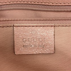 Gucci Tote Bag GG Canvas 120840 Leather Brown Pink Champagne Women's