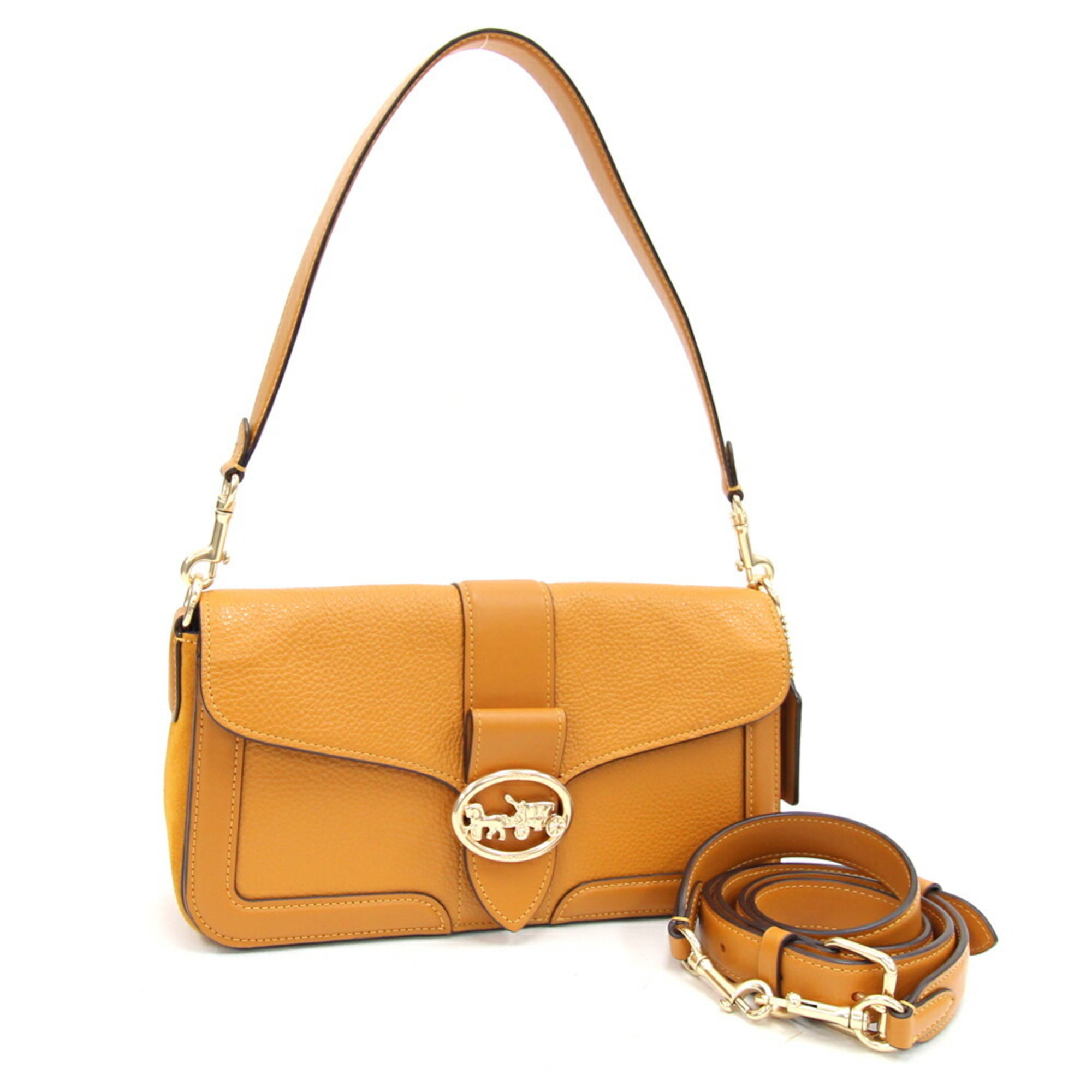 Coach Shoulder Bag 7126 Camel Leather Suede Women's COACH