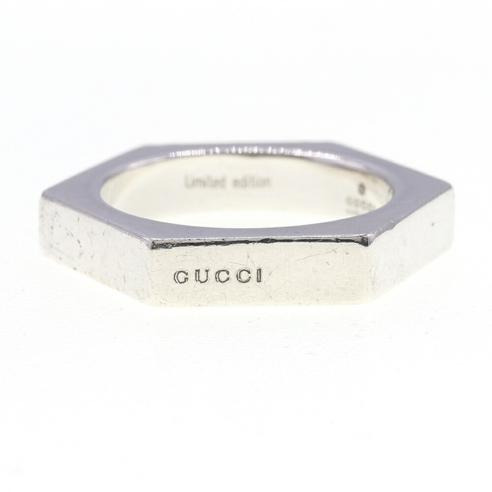 Gucci Ring Hexagon SV Sterling Silver 925 for Women and Men Limited Edition GUCCI