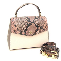 Tory Burch Robinson handbag 49686 light pink beige leather shoulder bag bicolor women's TORY BURCH