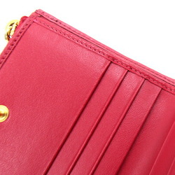 PRADA Bi-fold Wallet 1ML024 Pink Leather Compact Women's