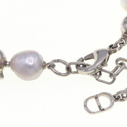 Christian Dior Dior bracelet rose motif silver fake pearl metal bangle ladies baroque DIOR