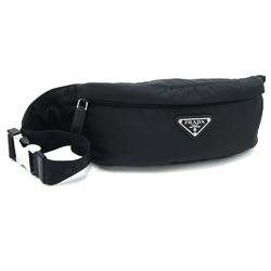 Prada Waist Pouch 2VL034 Black Nylon Leather Bag Body Women Men PRADA