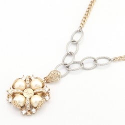 Dolce & Gabbana Necklace Gold Silver Metal Faux Pearl Rhinestone Pendant Choker Women's DOLCE GABBANA