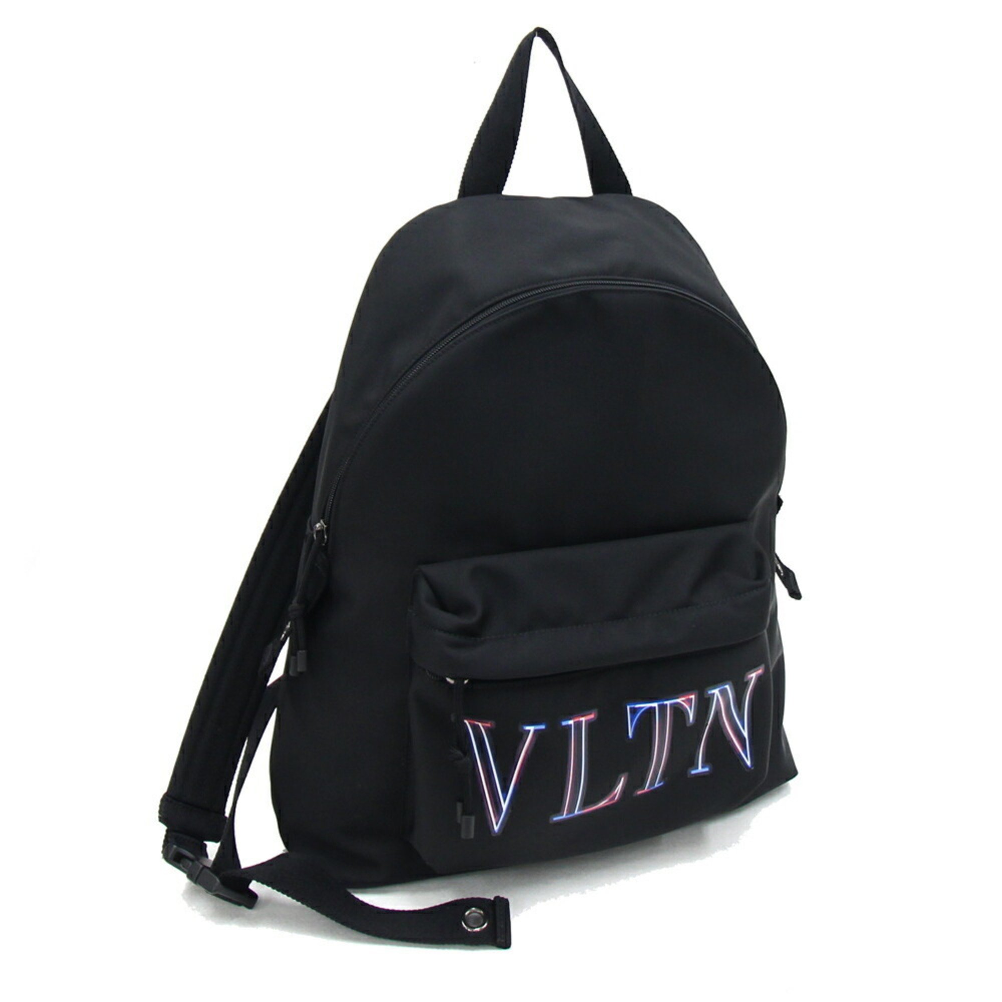 Valentino Backpack XY2B0993 ITA N78 Black Nylon Canvas Neon Color Men's VLTN VALENTINO