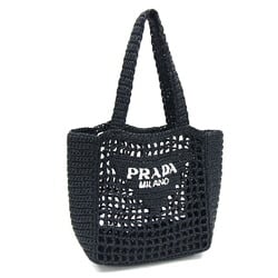 Prada Handbag Small Crochet 1BG444 Black Raffia Tote Bag Women's PRADA