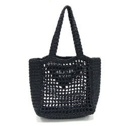 Prada Handbag Small Crochet 1BG444 Black Raffia Tote Bag Women's PRADA