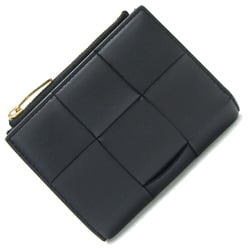 Bottega Veneta Bi-fold Wallet Cassette 651381 Black Leather Compact Women's BOTTEGA VENETA