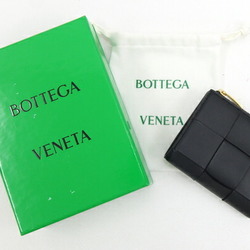 Bottega Veneta Bi-fold Wallet Cassette 651381 Black Leather Compact Women's BOTTEGA VENETA